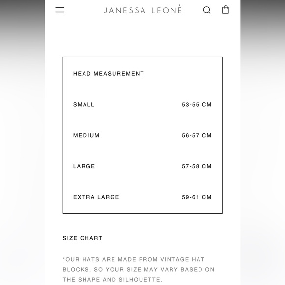 Janessa Leone Simone Hat Size Medium - Picture 11 of 11